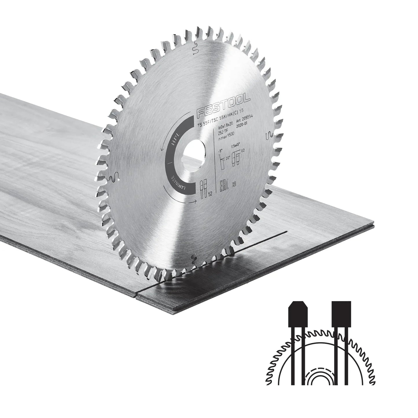 Lama Laminate HPL Festool HW 160x1,8x20 TF52