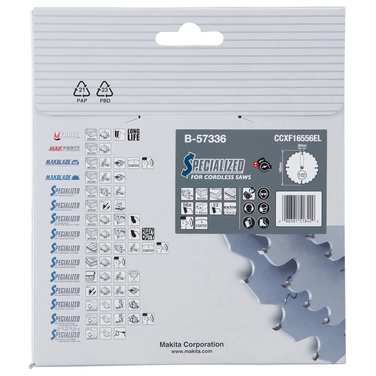 Disco Efficut T.C.T. Makita B-57336