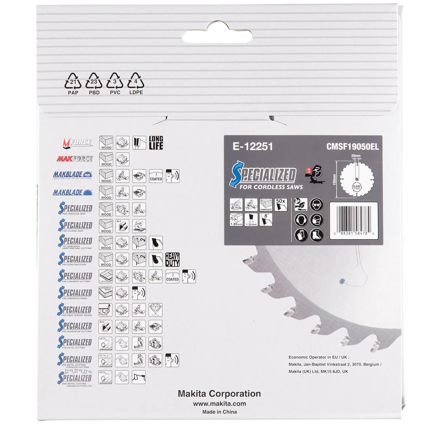 Disco Efficut T.C.T. Makita E-12251