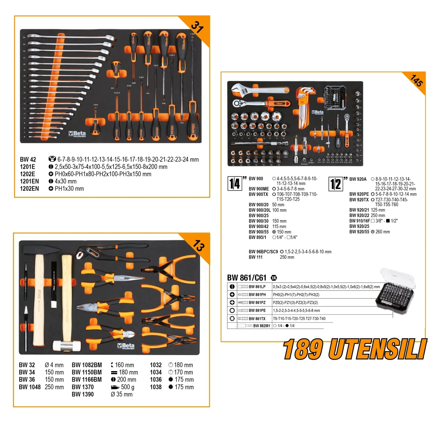 Cassettiera Beta RSC24/5-G con 189 Utensili Omaggio