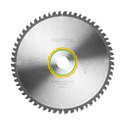 Lama universale HW Festool W60 260x2,5x30