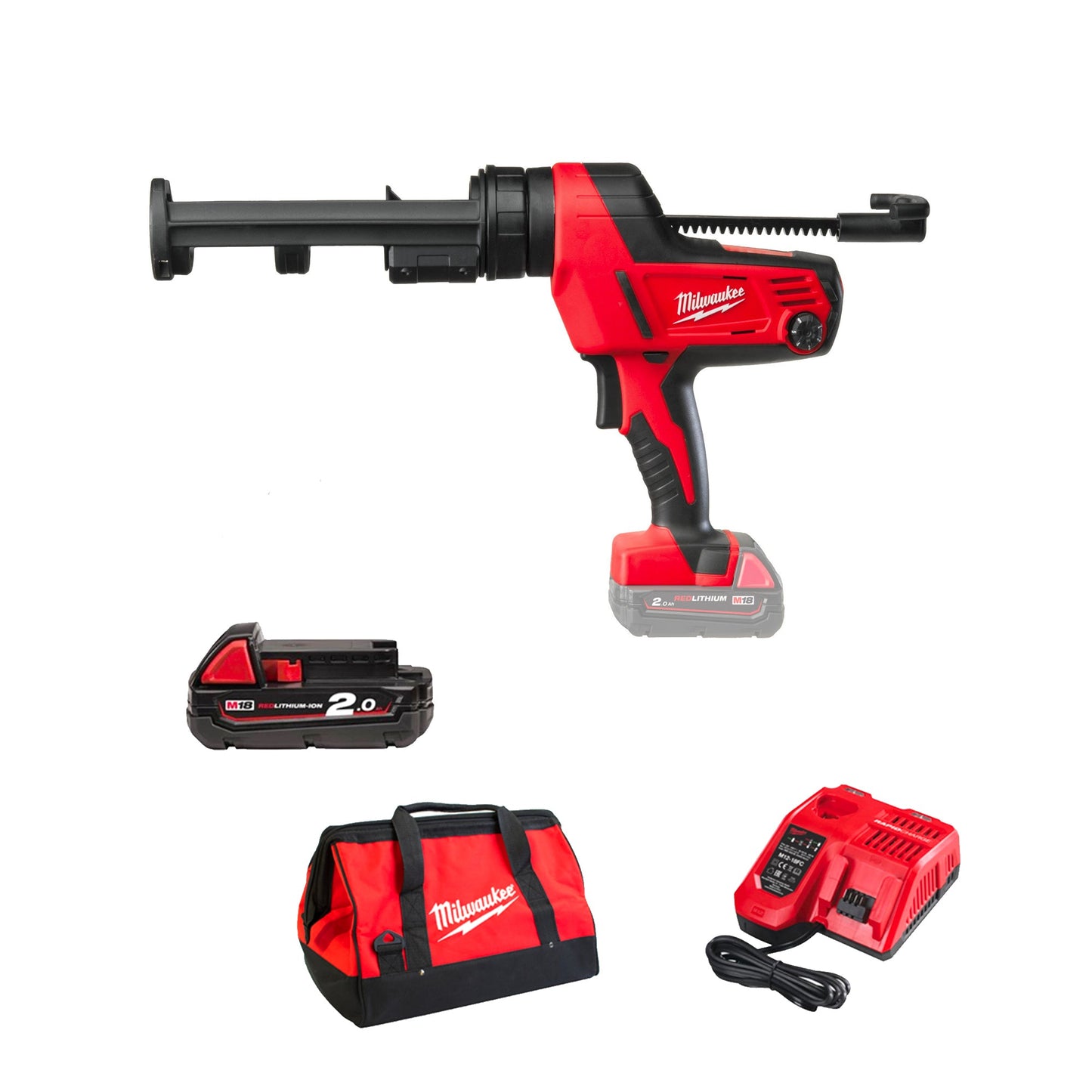 Pistola per silicone Milwaukee C18 PCG/310C-201B 18V 2Ah